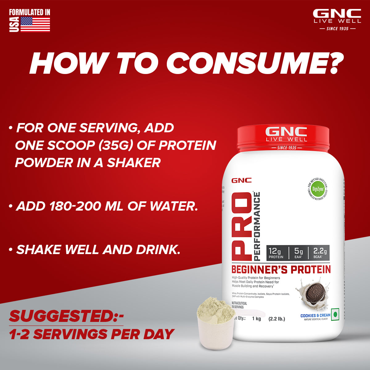 GNC Pro Performance Beginner's Protein - Meets Daily Protein Requirement | Supports Muscle Building