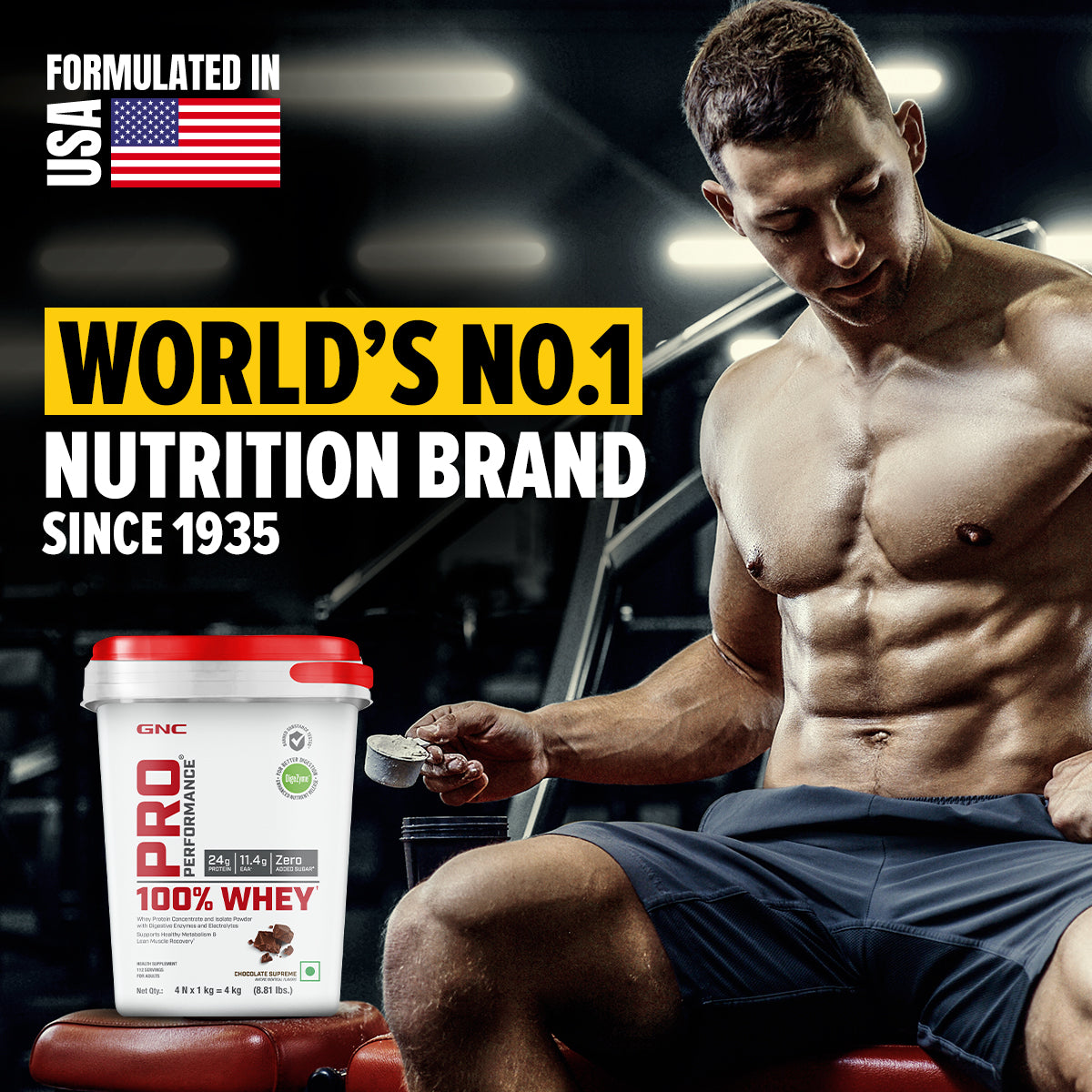 GNC Pro Performance 100% Whey Protein - Faster Recovery & Lean Muscle Gains | Informed Choice Certified