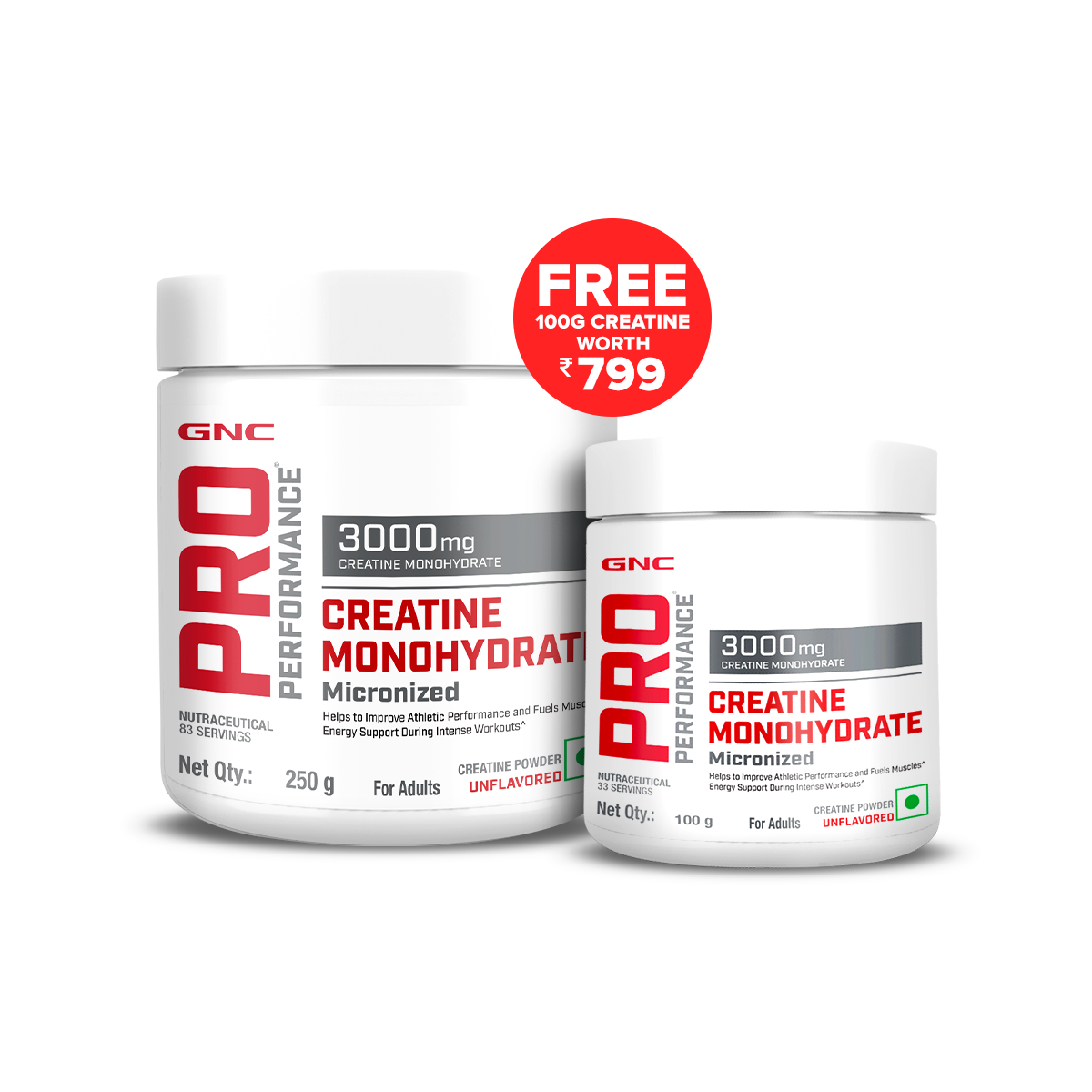 GNC Pro Performance Creatine Monohydrate - Powerful Muscle Pump for Intense Workout