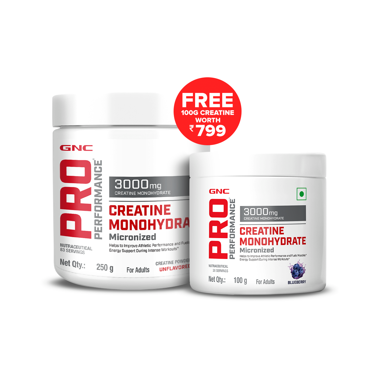 GNC Pro Performance Creatine Monohydrate - Powerful Muscle Pump for Intense Workout