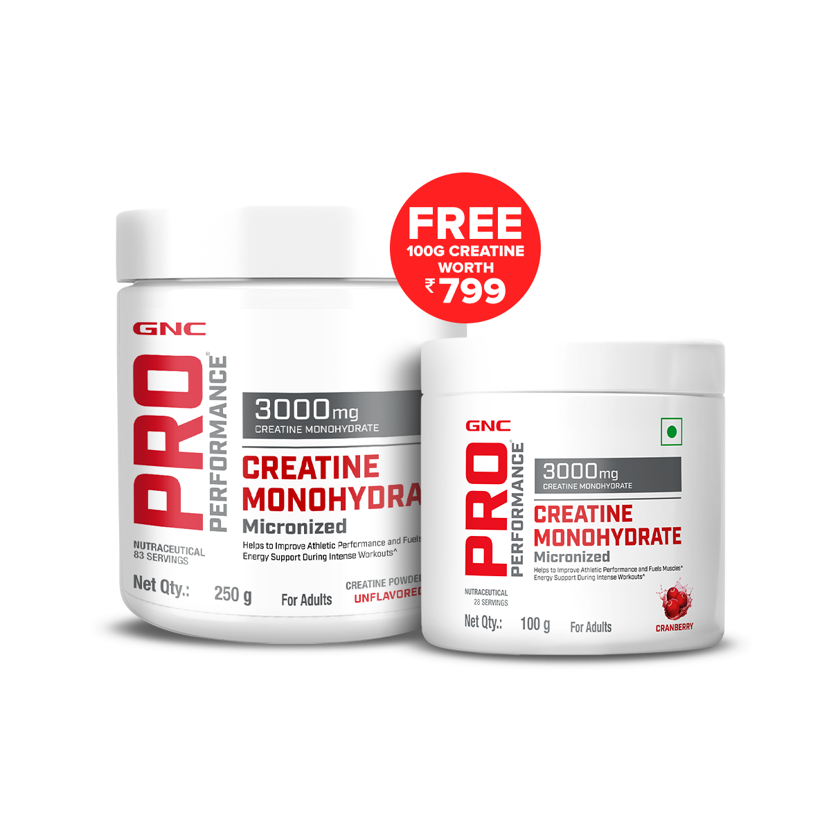 GNC Pro Performance Creatine Monohydrate - Powerful Muscle Pump for Intense Workout