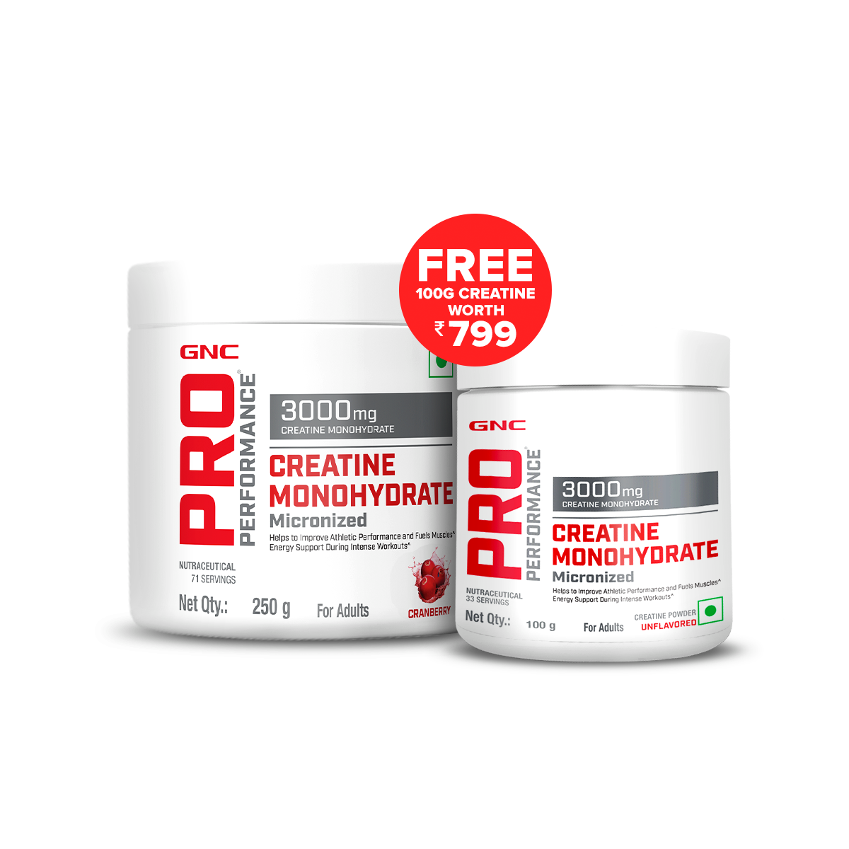 GNC Pro Performance Creatine Monohydrate - Powerful Muscle Pump for Intense Workout