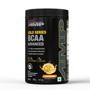 GNC AMP Gold Series BCAA Advanced - Fuels Lean Muscle Strength & Recovery | Informed Choice Certified | 400g | 30 Servings