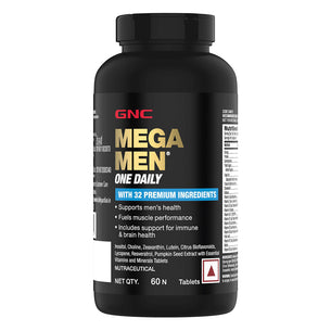 GNC Mega Men One Daily Multivitamin - Clearance Sale - Improves Energy, Immunity & Overall Health - 60 Tablets