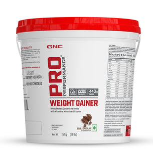 GNC Pro Performance Weight Gainer - High-Calorie, Low-Fat Formula For Healthy Body Gains- 5 KG - Double Chocolate