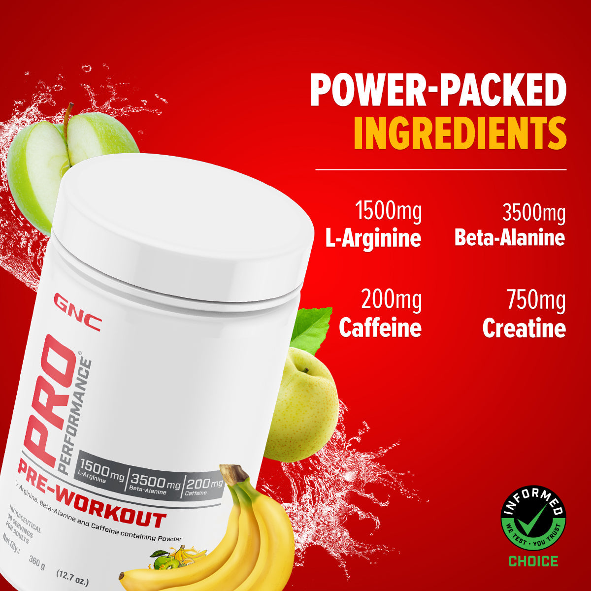 GNC Pro Performance Pre-Workout - Improves Energy, Endurance & Focus for Intense Workouts | Informed Choice Certified