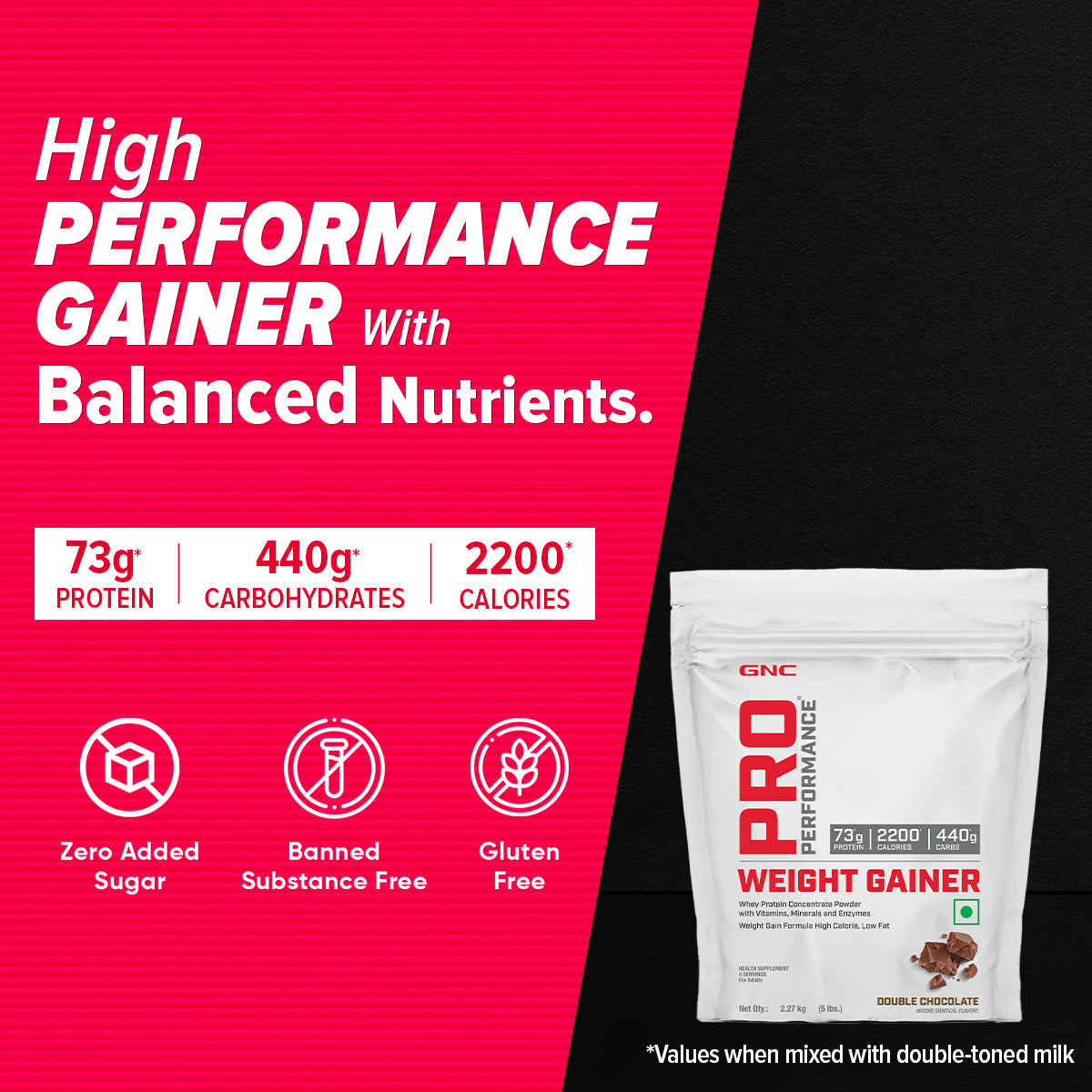 GNC Pro Performance Weight Gainer - High-Calorie, Low-Fat Formula For Healthy Body Gains