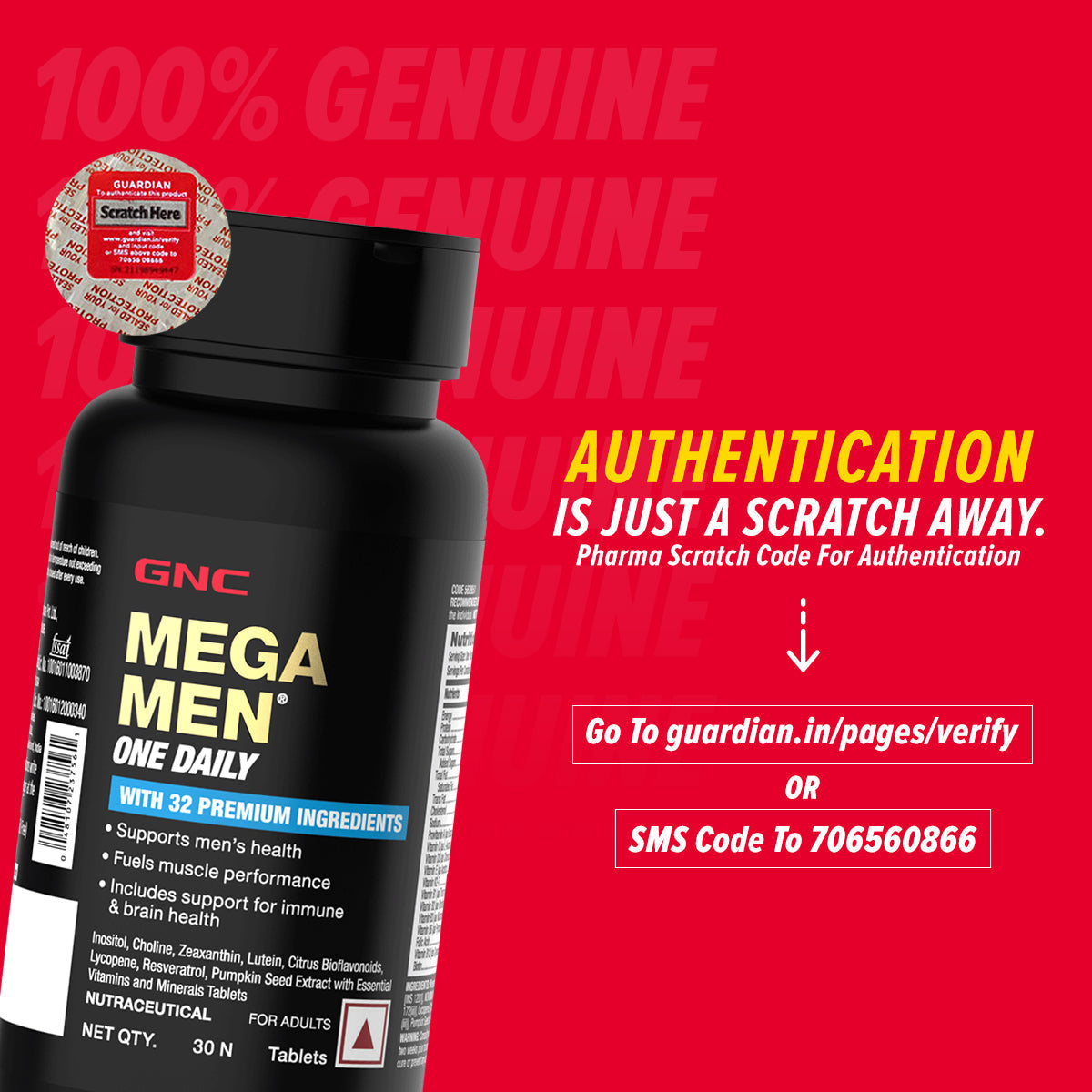 GNC Mega Men One Daily Multivitamin -  Improves Energy, Immunity & Overall Health