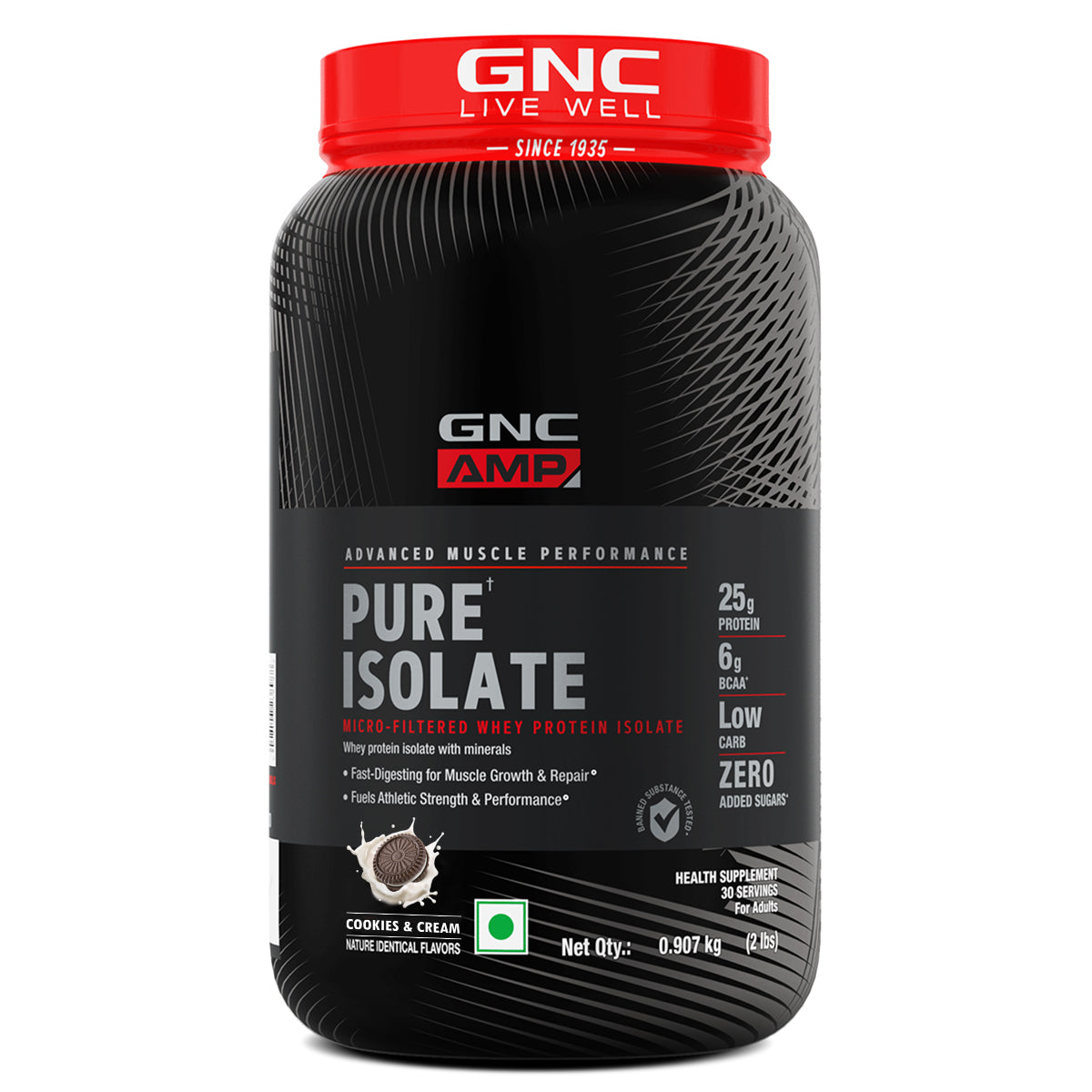 GNC AMP Pure Isolate (Low/Zero Carb) - Advanced Muscle Building To Amplify Muscle Performance | Informed Choice Certified