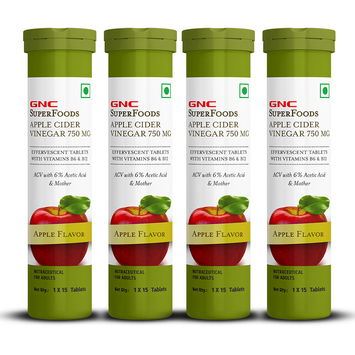 GNC Super Foods Apple Cider Vinegar 750mg - With 6% Acetic Acid & Mother