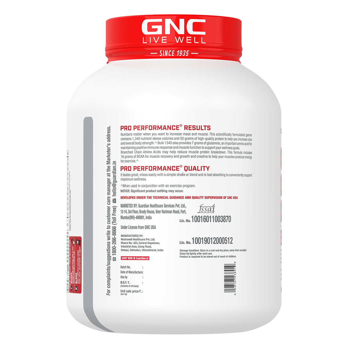 GNC Pro Performance Powder Bulk 1340 - Clearance Sale - Gain Healthy Weight & Muscle Mass