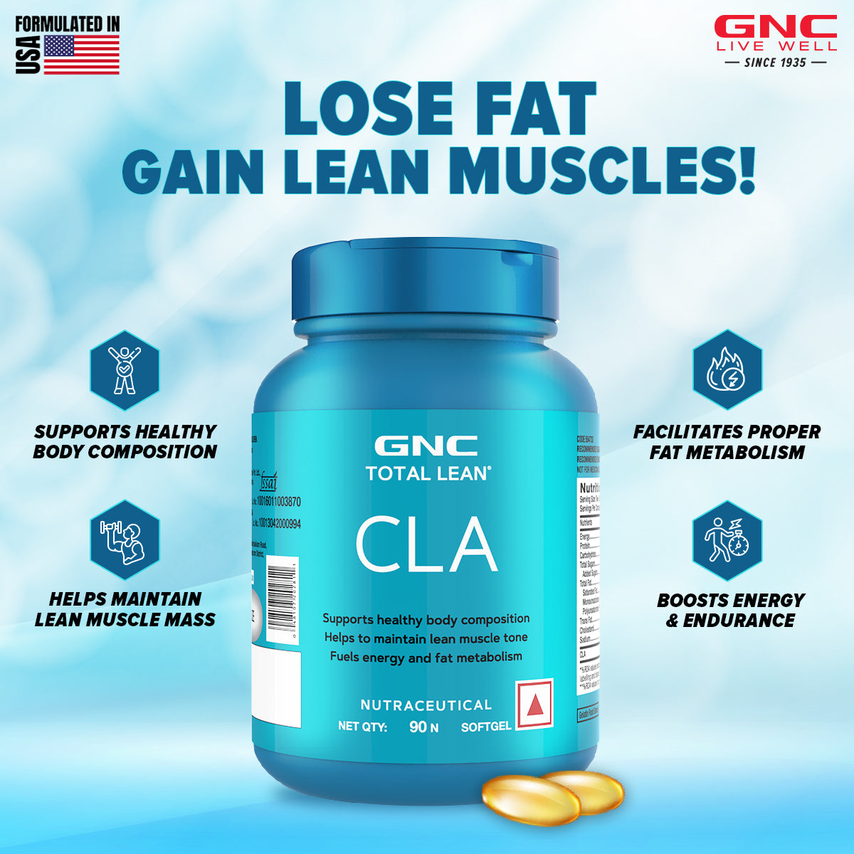 GNC Total Lean CLA 90 Capsules GNC India