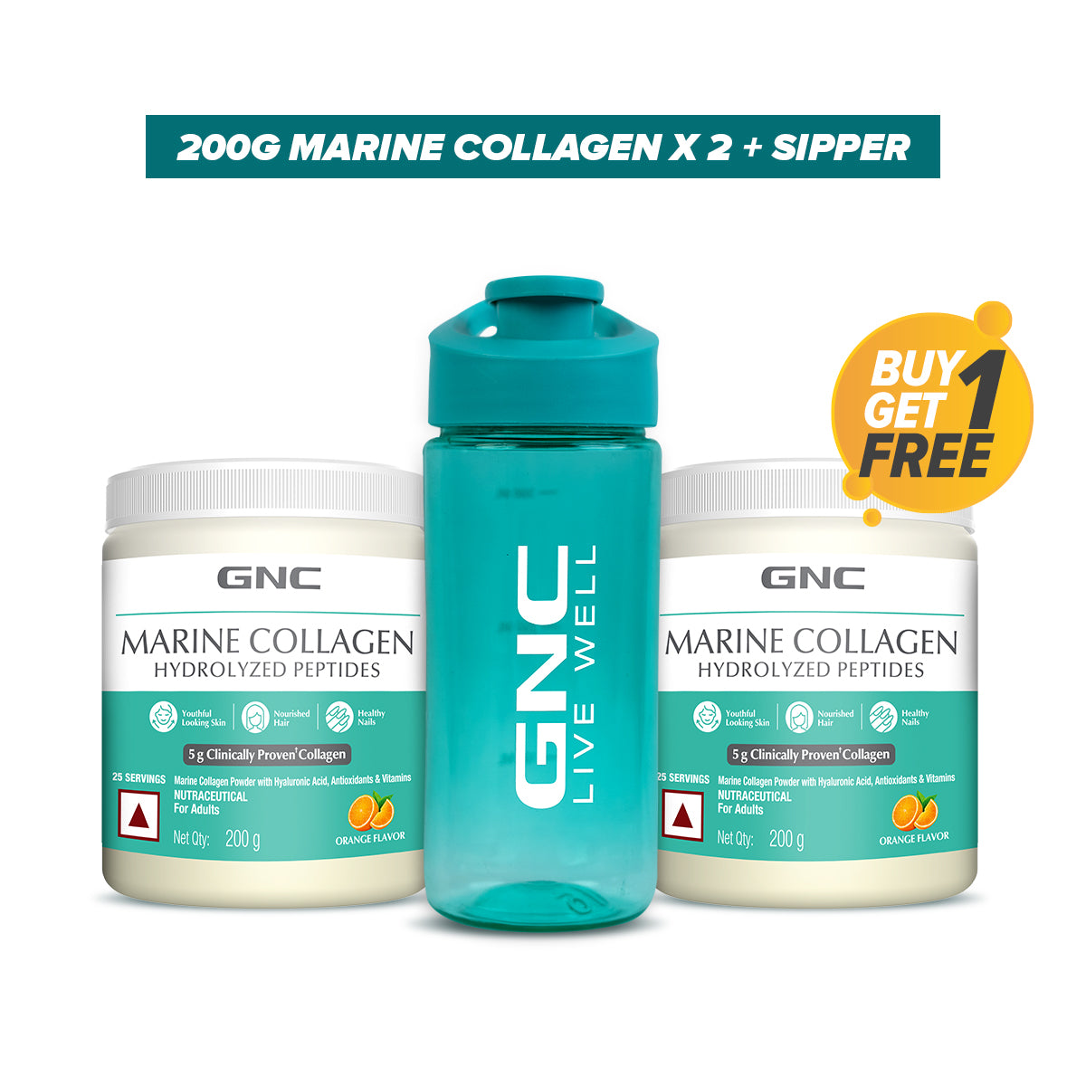 GNC Marine Collagen Hydrolyzed Peptides - Type 1 & 3 Collagen Used To Reduce Fine Lines & Wrinkles For Youthful Skin