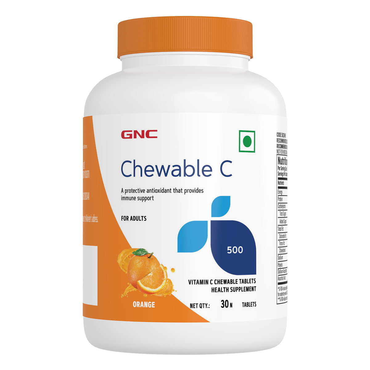 GNC Vitamin C Chewable -  500mg - Boosts Immunity & Protects Against Infections