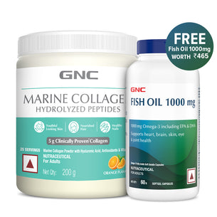 GNC Marine Collagen Hydrolyzed Peptides - Type 1 & 3 Collagen Used To Reduces Fine Lines & Wrinkles For Youthful Skin