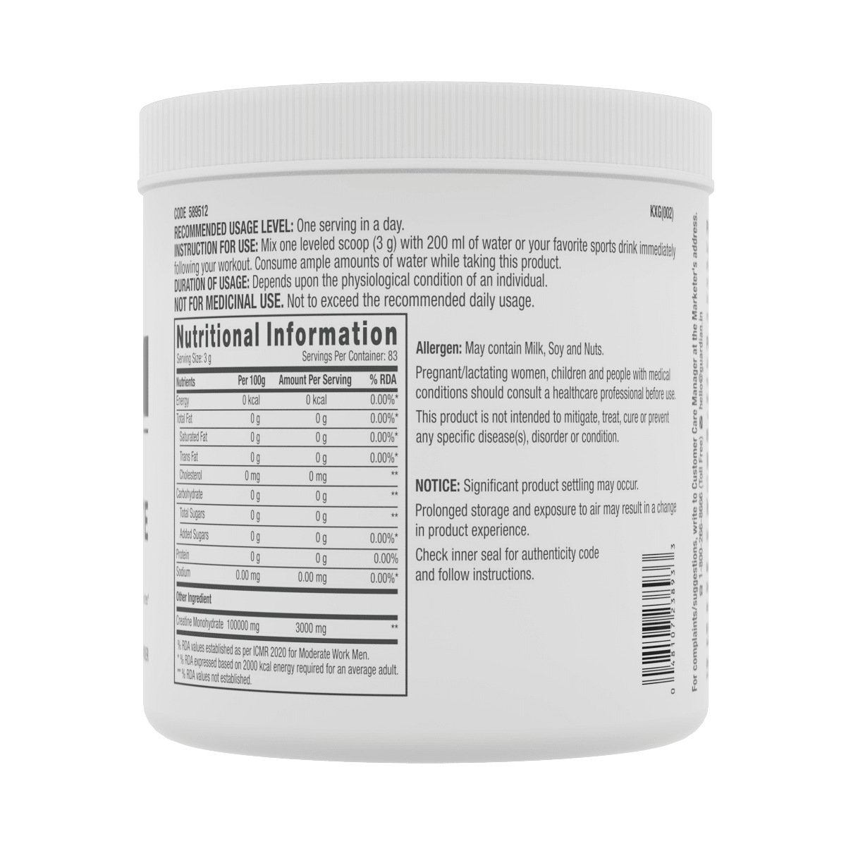 GNC Pro Performance Creatine Monohydrate - Powerful Muscle Pump for Intense Workout