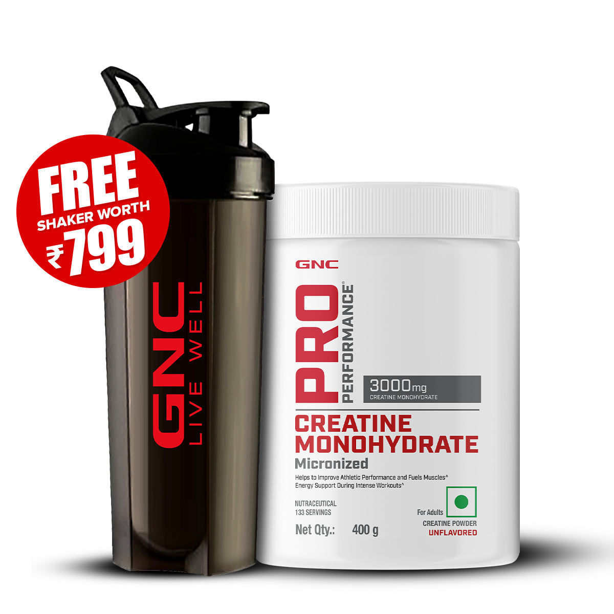 GNC Pro Performance Creatine Monohydrate - Powerful Muscle Pump for Intense Workout