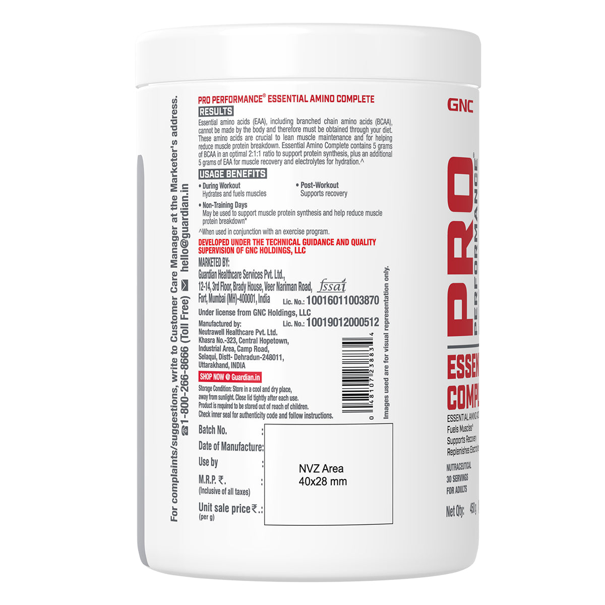 GNC Pro Performance Essential Amino Complete - Boosts Endurance, Muscle Strength & Recovery