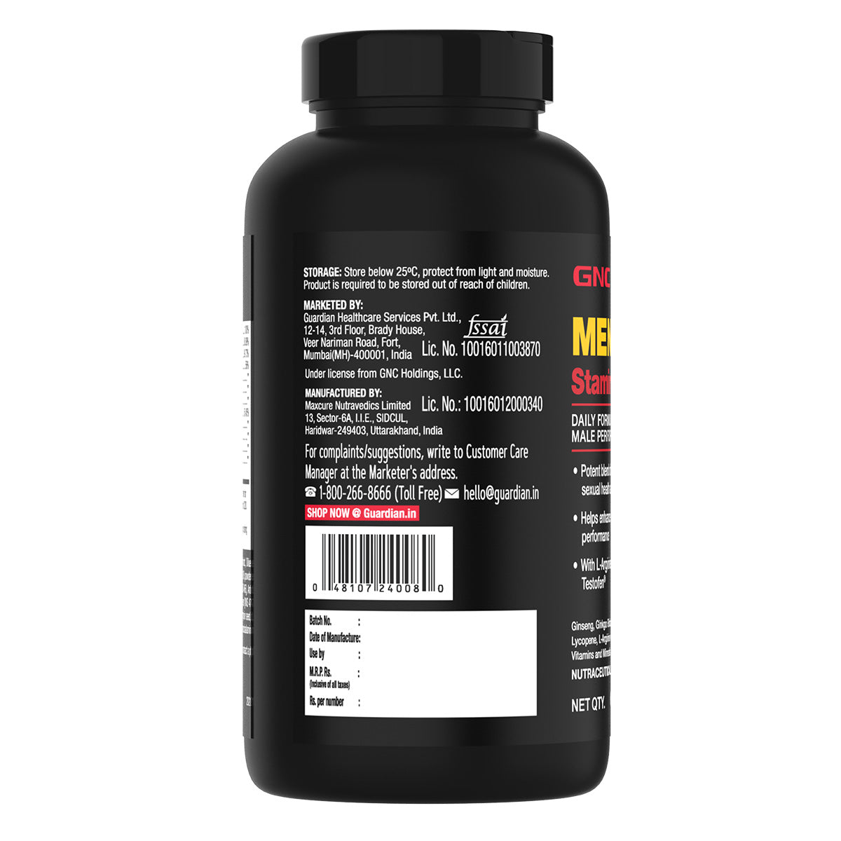 GNC Men s Staminol Max 60 Tablets GNC India