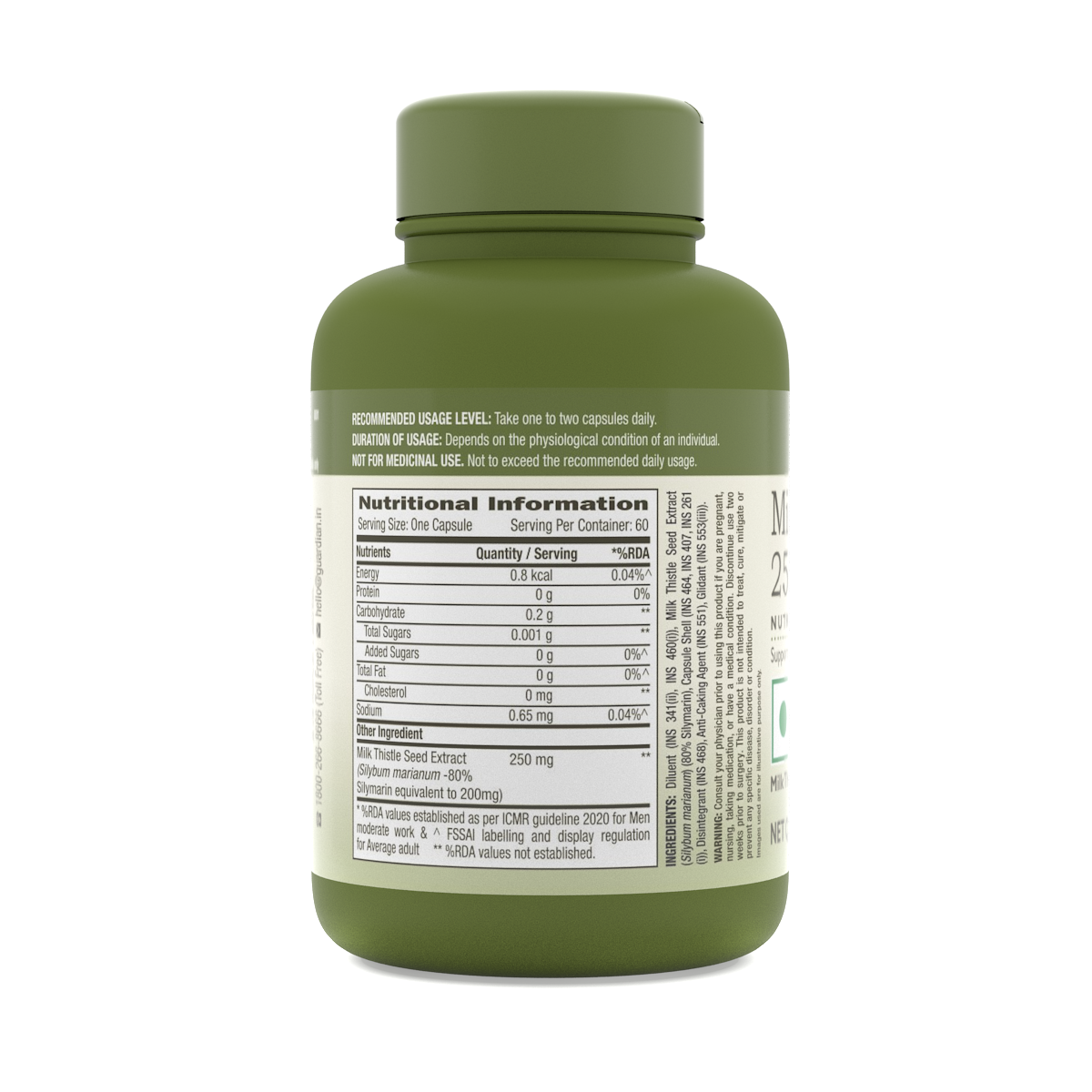 GNC Herbal Plus Milk Thistle -  250mg -Detoxifies Liver Toxins & Supports Liver Health