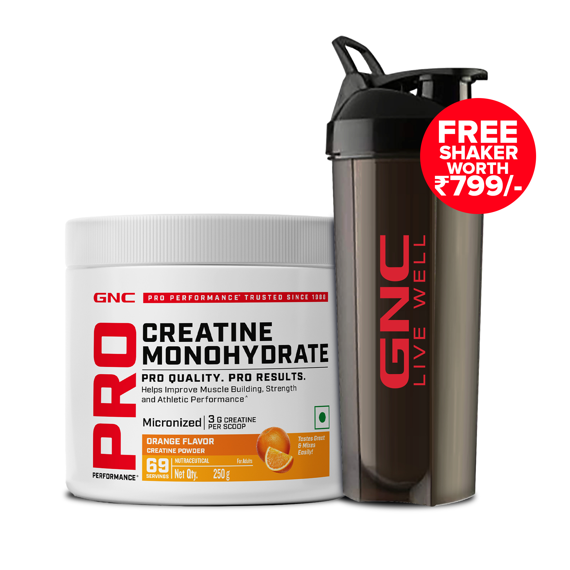 GNC Pro Performance Creatine Monohydrate - Powerful Muscle Pump for Intense Workout