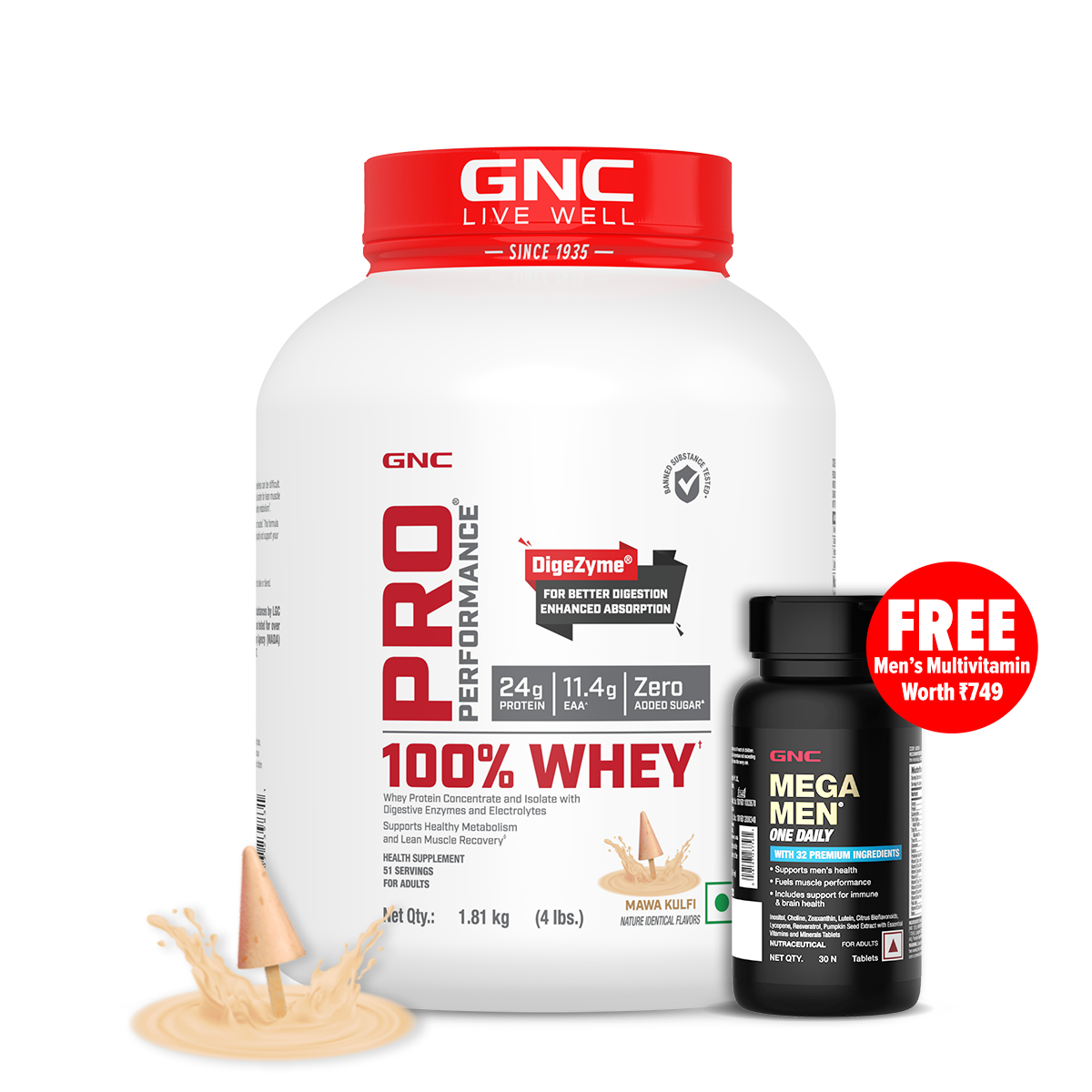 100% Whey Protein - 1 lbs - Faster Recovery & Lean Muscle Gains | Informed Choice Certified