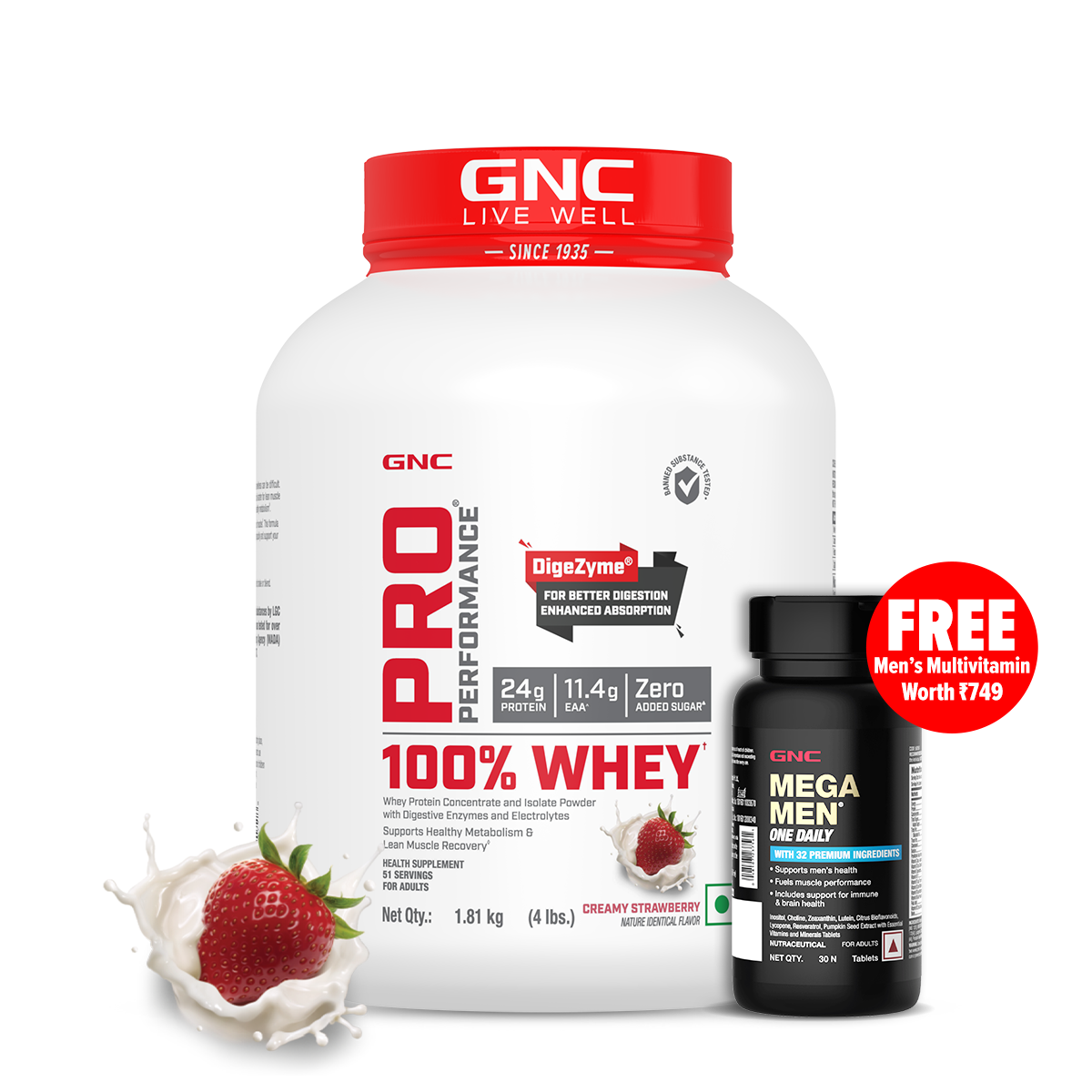 100% Whey Protein - 1 lbs - Faster Recovery & Lean Muscle Gains | Informed Choice Certified