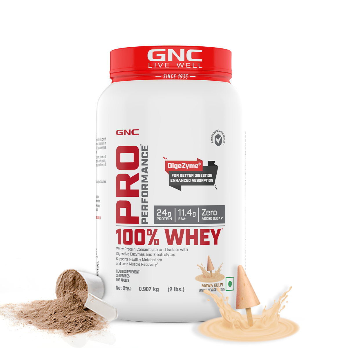 100% Whey Protein - 1 lbs - Faster Recovery & Lean Muscle Gains | Informed Choice Certified