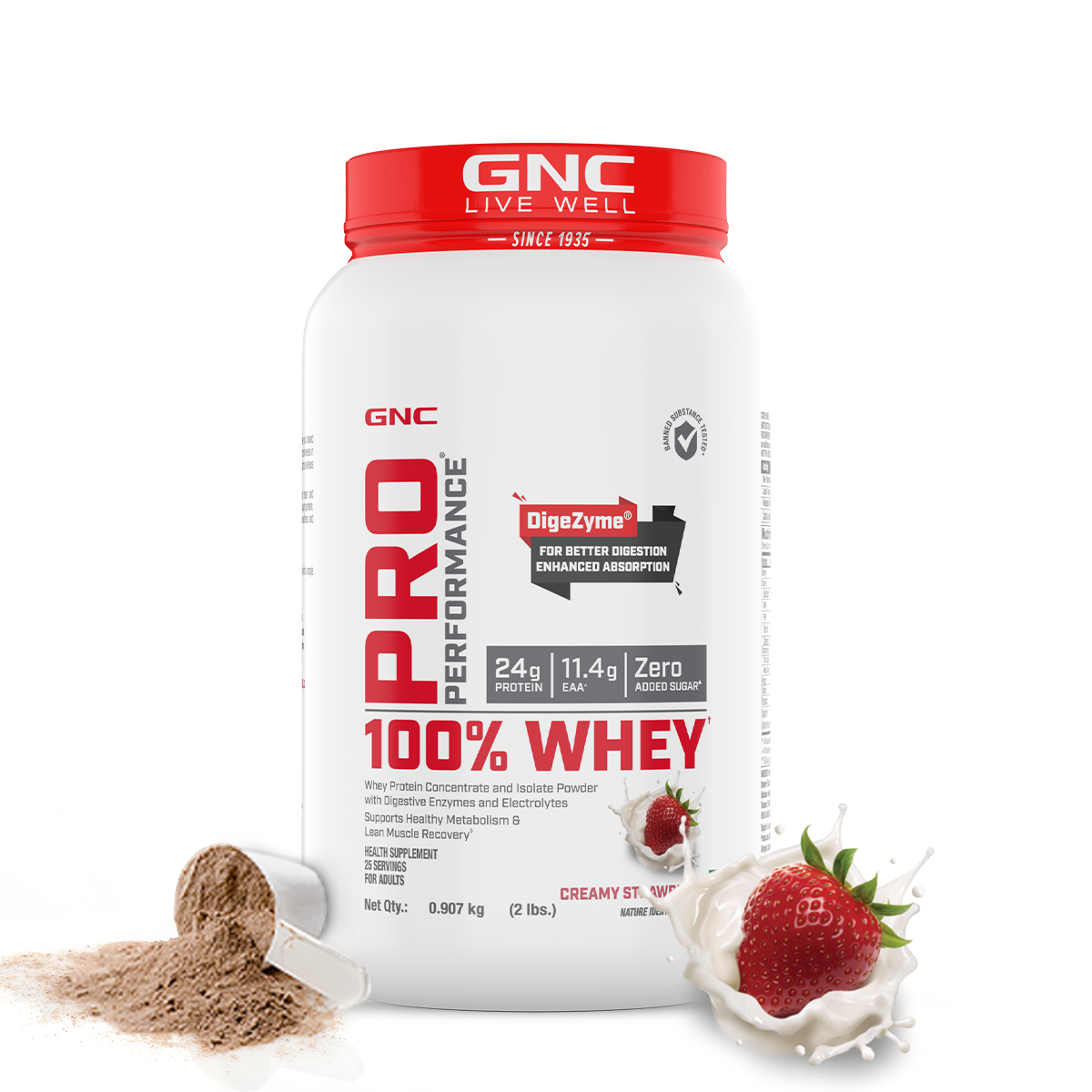 100% Whey Protein - 1 lbs - Faster Recovery & Lean Muscle Gains | Informed Choice Certified