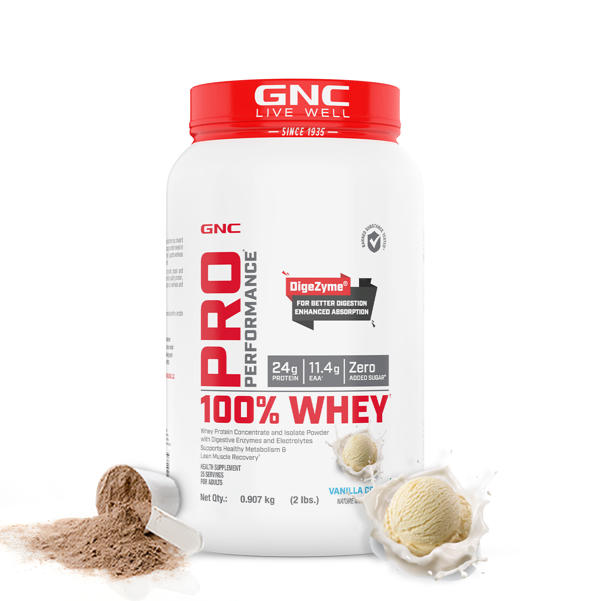 100% Whey Protein - 1 lbs - Faster Recovery & Lean Muscle Gains | Informed Choice Certified