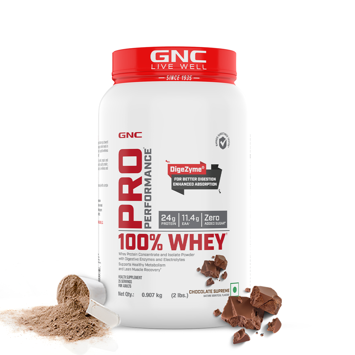 100% Whey Protein - 1 lbs - Faster Recovery & Lean Muscle Gains | Informed Choice Certified