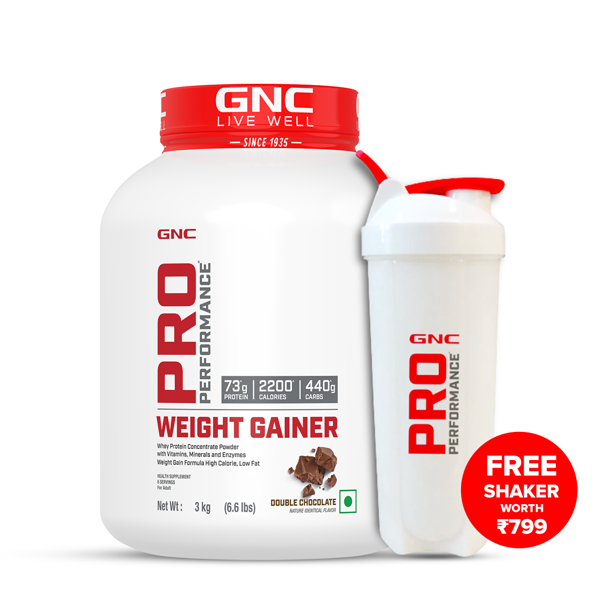 GNC Pro Performance Weight Gainer - High-Calorie, Low-Fat Formula For Healthy Body Gains