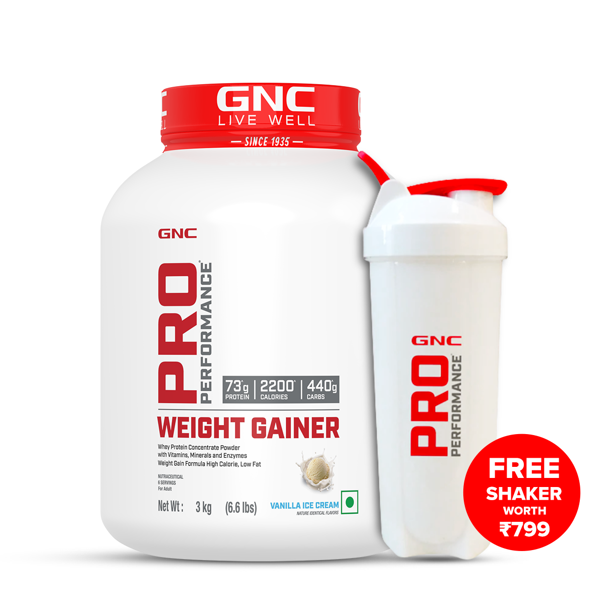 GNC Pro Performance Weight Gainer - High-Calorie, Low-Fat Formula For Healthy Body Gains