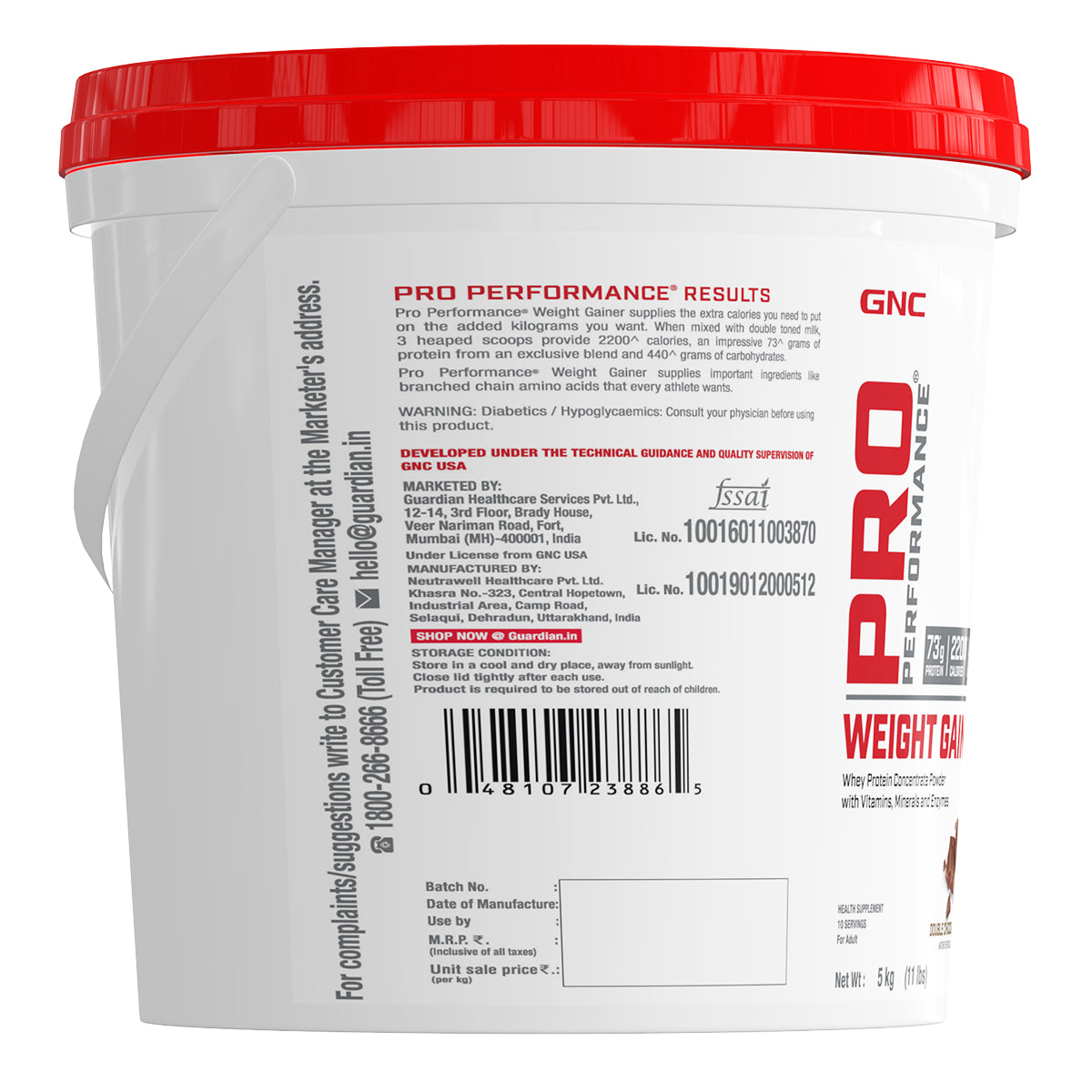 GNC Pro Performance Weight Gainer - High-Calorie, Low-Fat Formula For Healthy Body Gains