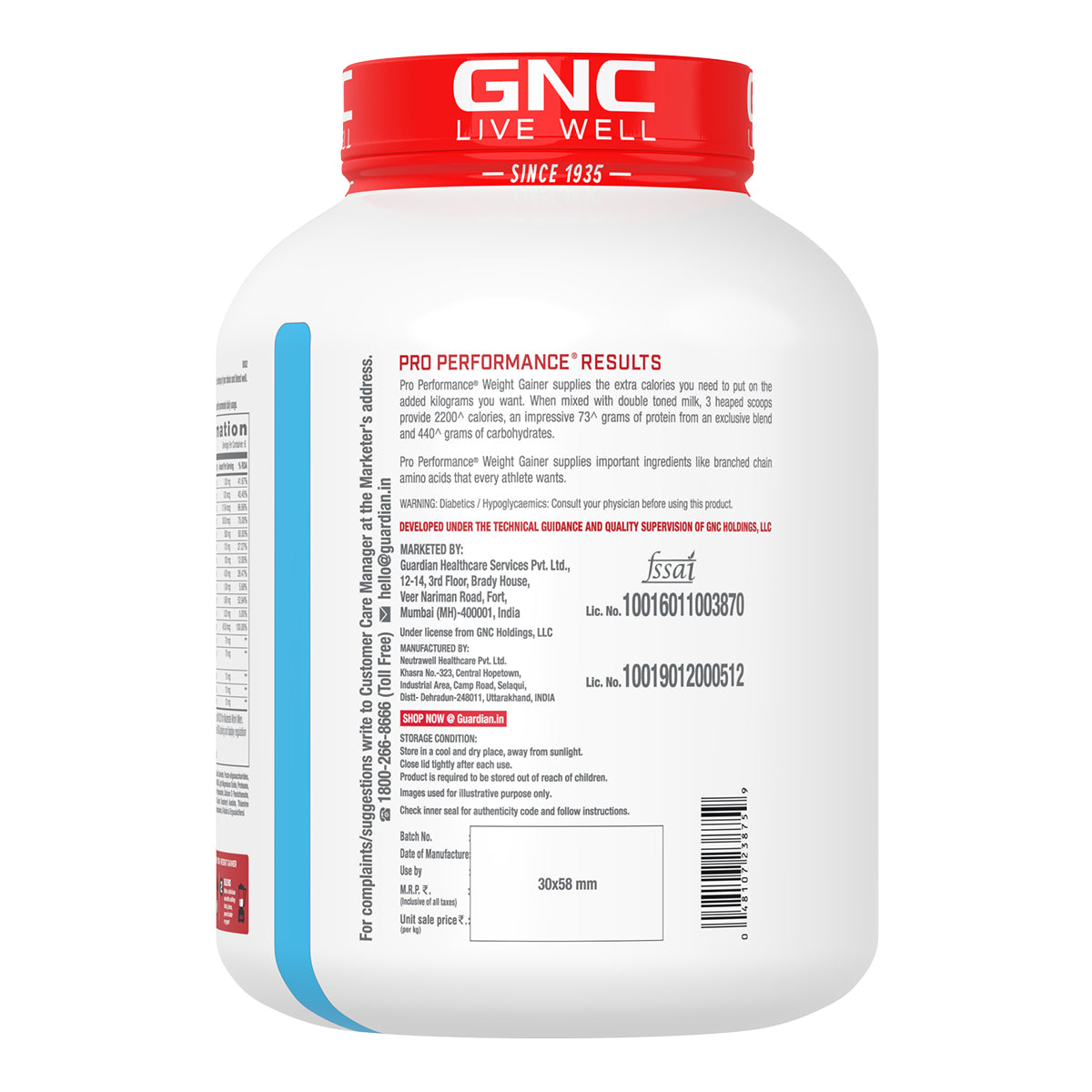 GNC Pro Performance Weight Gainer - High-Calorie, Low-Fat Formula For Healthy Body Gains