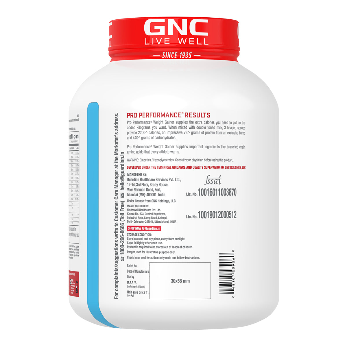 GNC Pro Performance Weight Gainer With Creatine - High-Calorie, Low-Fat Formula For Healthy Body Gains- 3 KG - Double Chocolate