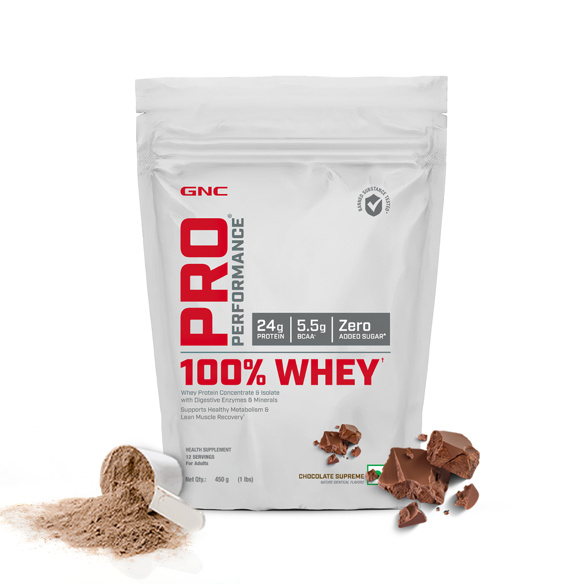 100% Whey Protein - 1 lbs - Faster Recovery & Lean Muscle Gains | Informed Choice Certified