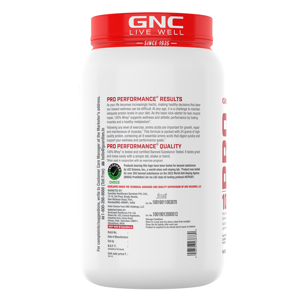 100% Whey Protein - 1 lbs - Faster Recovery & Lean Muscle Gains | Informed Choice Certified