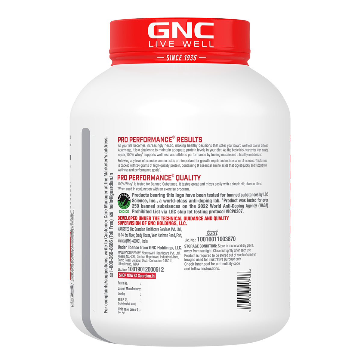 100% Whey Protein - 1 lbs - Faster Recovery & Lean Muscle Gains | Informed Choice Certified