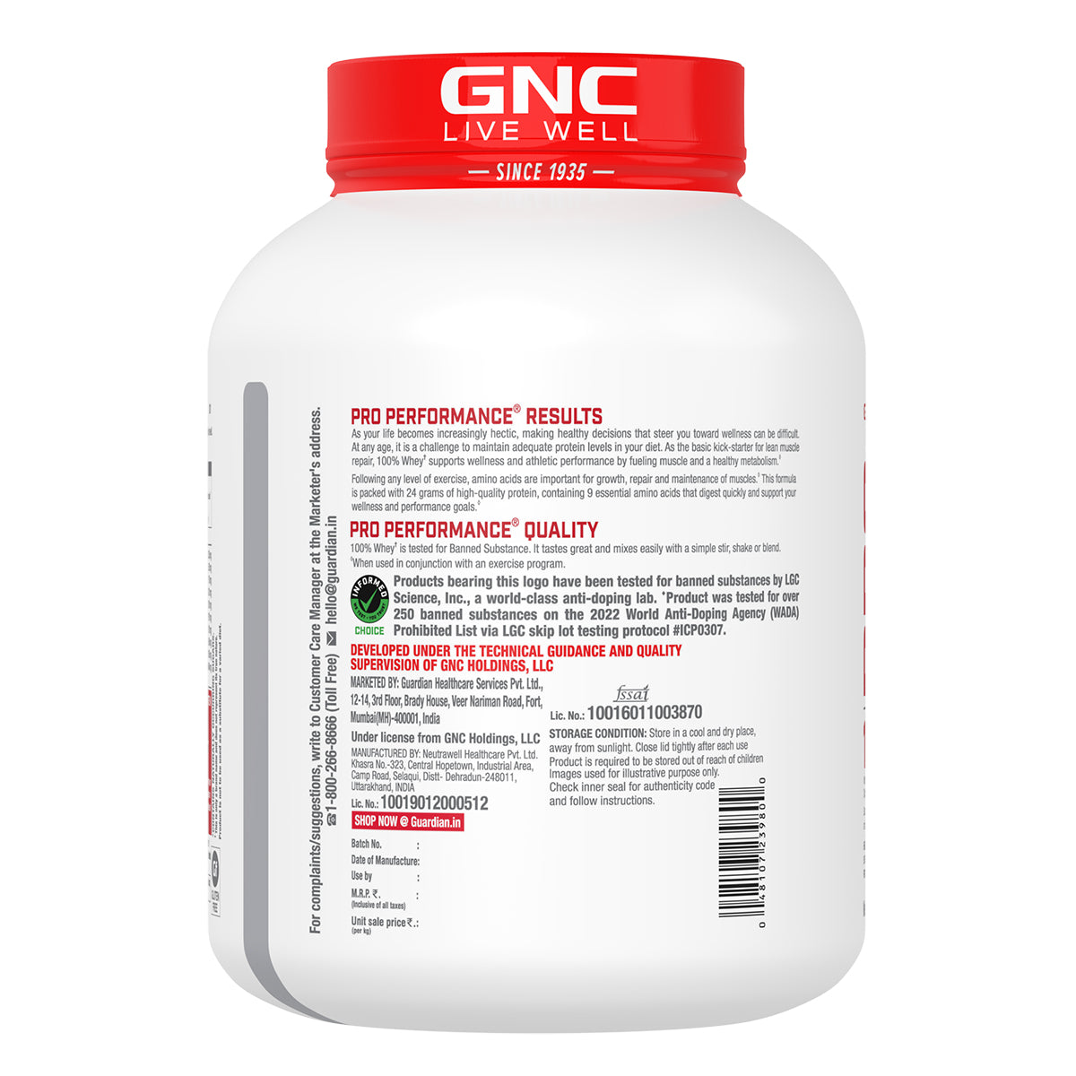 100% Whey Protein - 1 lbs - Faster Recovery & Lean Muscle Gains | Informed Choice Certified