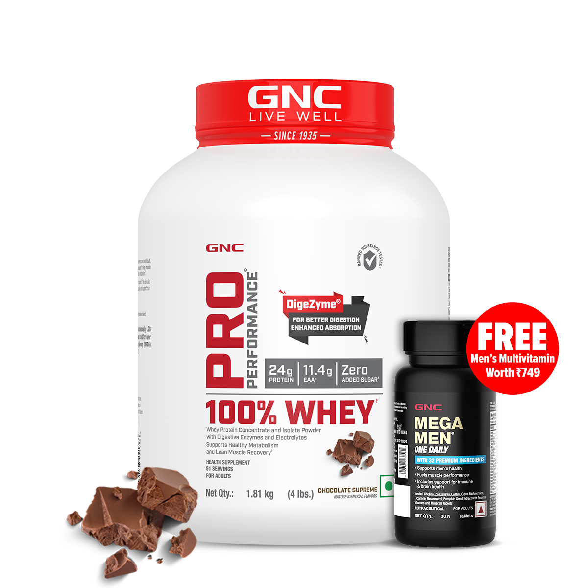 100% Whey Protein - 1 lbs - Faster Recovery & Lean Muscle Gains | Informed Choice Certified