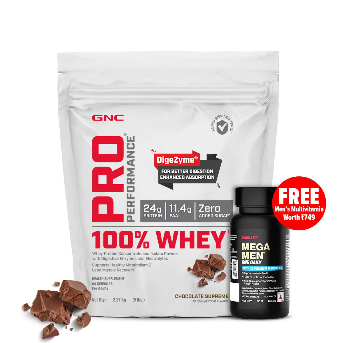 100% Whey Protein - 1 lbs - Faster Recovery & Lean Muscle Gains | Informed Choice Certified