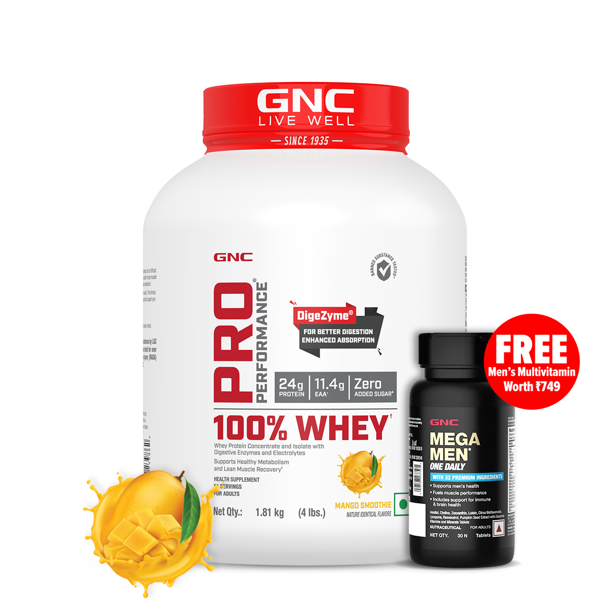 100% Whey Protein - 1 lbs - Faster Recovery & Lean Muscle Gains | Informed Choice Certified