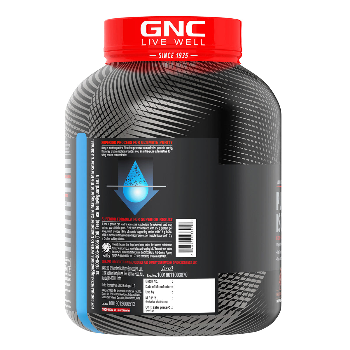 GNC AMP Pure Isolate (Low/Zero Carb) With Gym Bag - Advanced Muscle Building To Amplify Muscle Performance | Informed Choice Certified