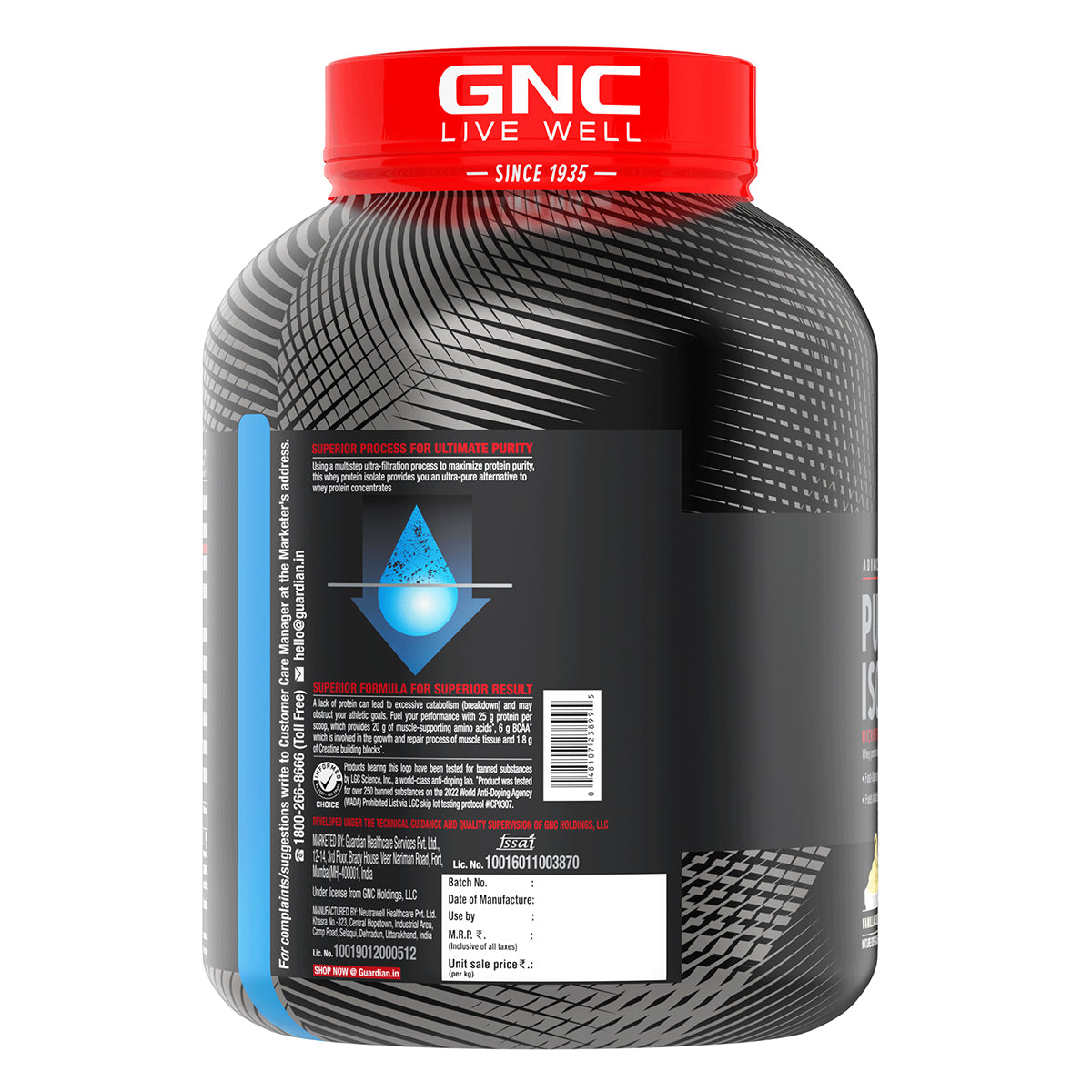 GNC AMP Pure Isolate (Low/Zero Carb) - Advanced Muscle Building To Amplify Muscle Performance | Informed Choice Certified