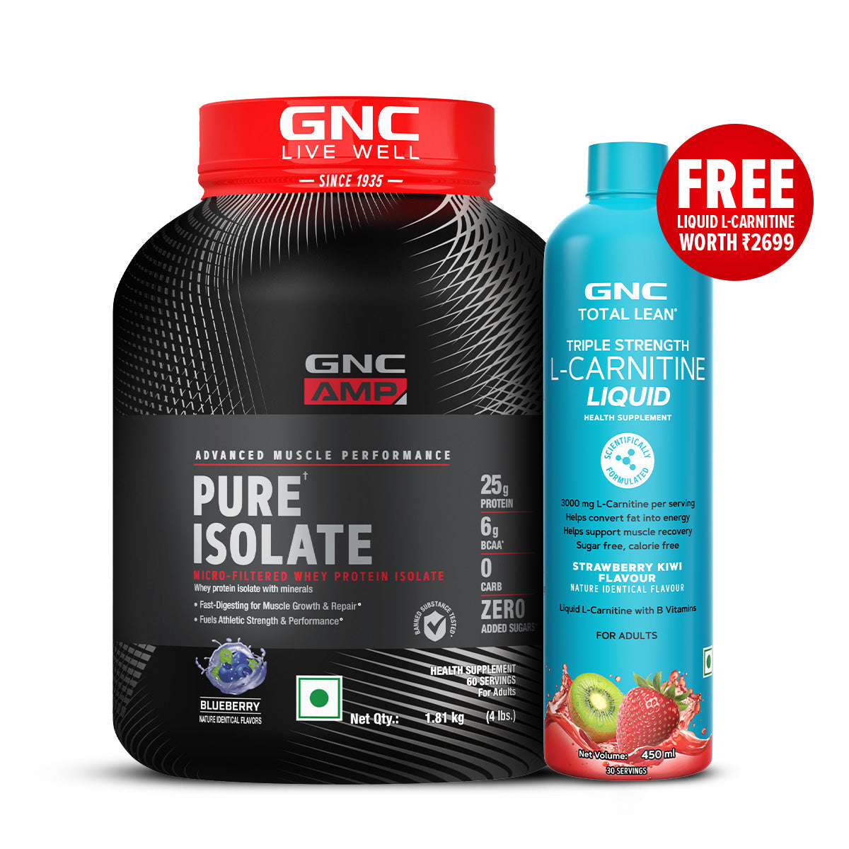 GNC AMP Pure Isolate (Low/Zero Carb) - Advanced Muscle Building To Amplify Muscle Performance | Informed Choice Certified