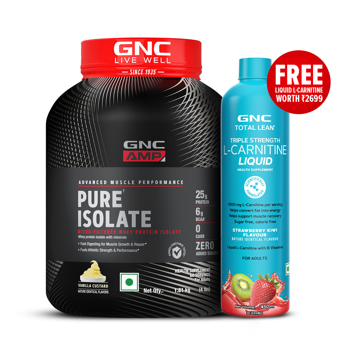 GNC AMP Pure Isolate (Low/Zero Carb) - Advanced Muscle Building To Amplify Muscle Performance | Informed Choice Certified