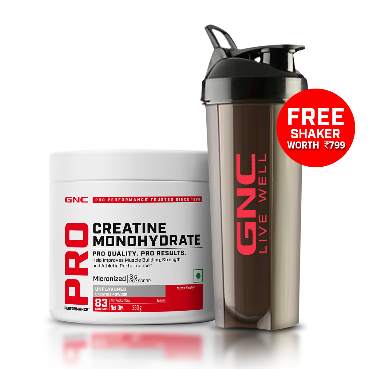 GNC Pro Performance Creatine Monohydrate - Powerful Muscle Pump for Intense Workout