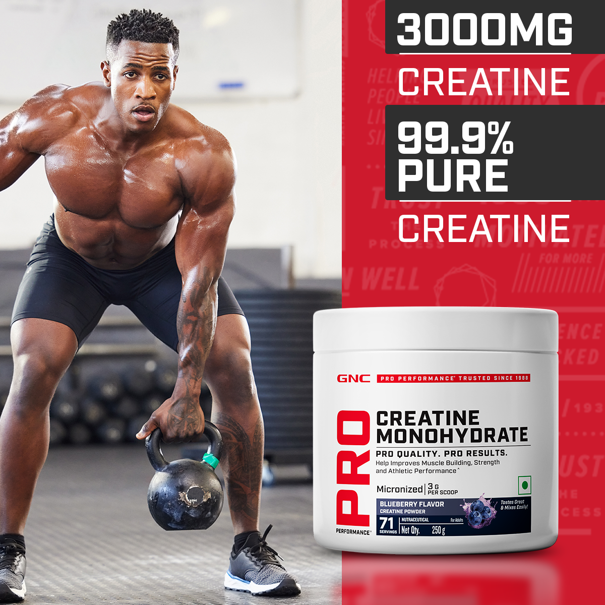 GNC Pro Performance Creatine Monohydrate - Powerful Muscle Pump for Intense Workout