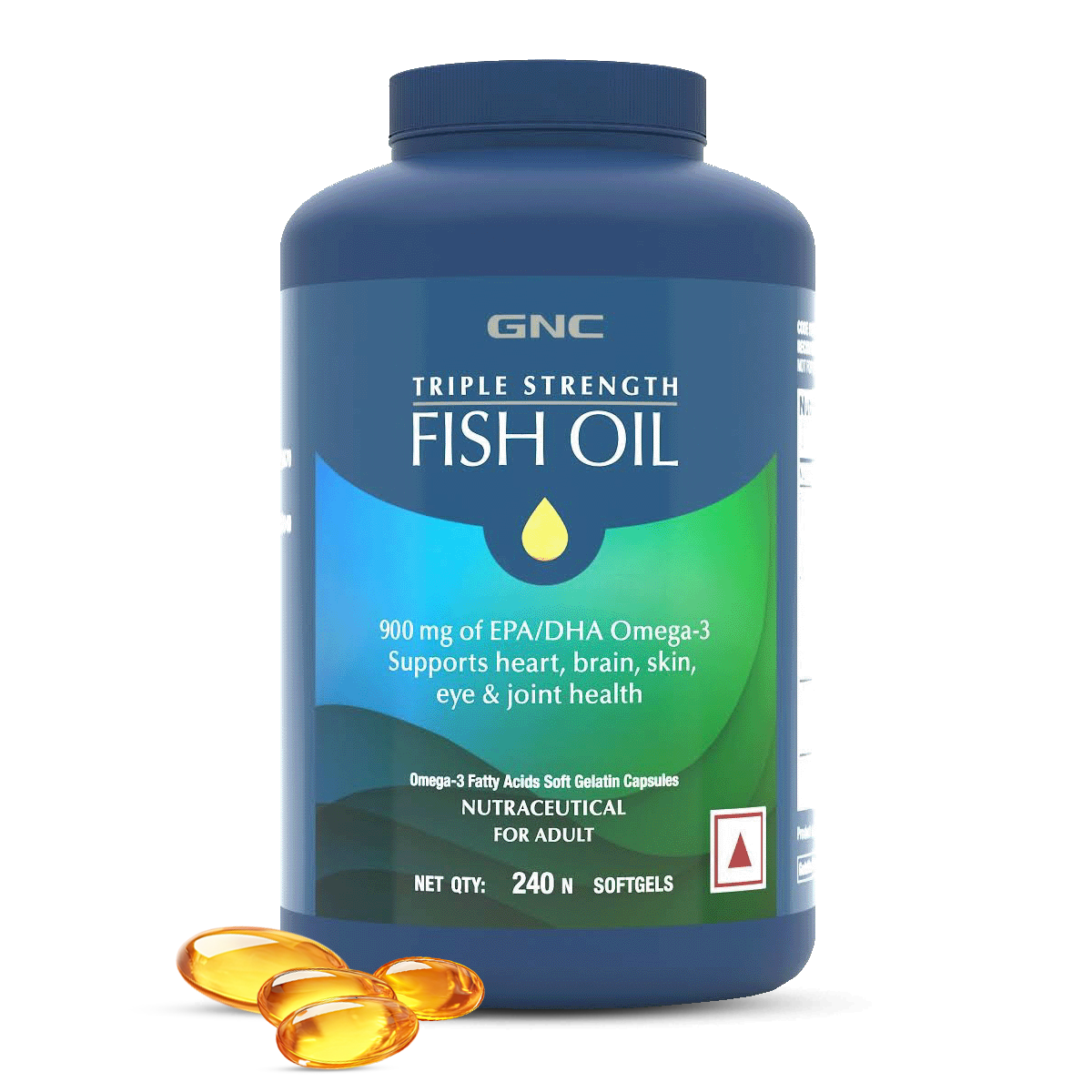 GNC Triple Strength Fish Oil -  Omega 3 Capsules | For Healthy Cholesterol Levels, Improved Focus, Healthy Vision & Joint Comfort